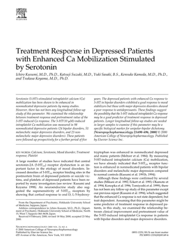 Treatment Response in Depressed Patients with Enhanced Ca