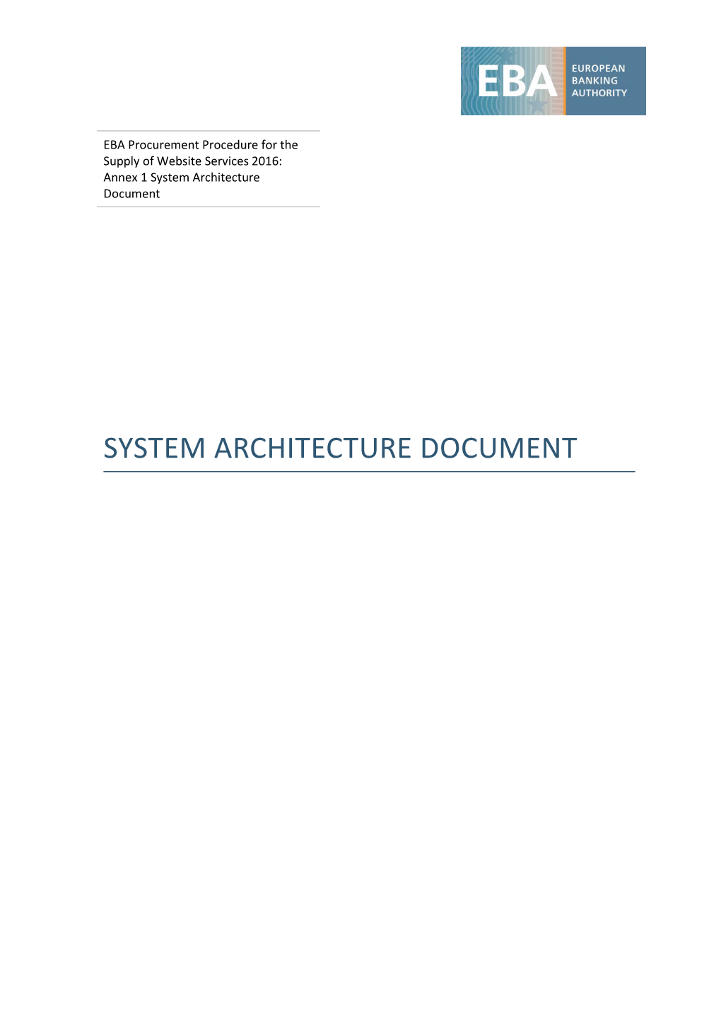 System Architecture Document
