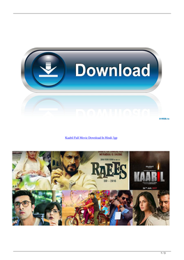 Kaabil Full Movie Download in Hindi 3Gp