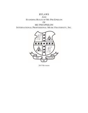 Fraternity Bylaws & Standing Rules