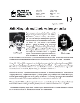 Shih Ming-Teh and Linda on Hunger Strike