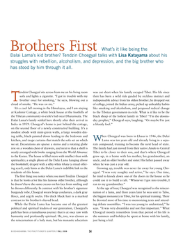 Brothers First What's It Like Being the Dalai Lama's Kid Brother? Tendzin