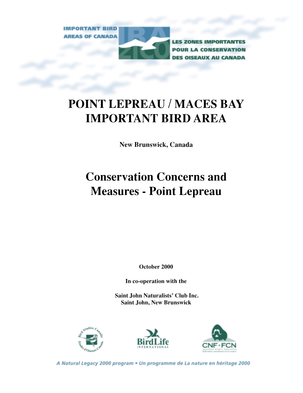 Point Lepreau / Maces Bay Important Bird Area