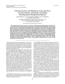 Characterization and Phylogeny of the Pfp Gene of Amycolatopsis Methanolica Encoding