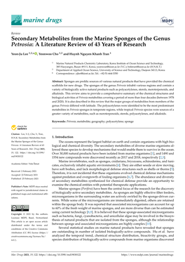 Secondary Metabolites from the Marine Sponges of the Genus Petrosia: a Literature Review of 43 Years of Research