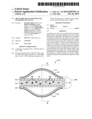 (12) Patent Application Publication (10) Pub. No.: US 2012/0187594 A1 Utkhede Et Al