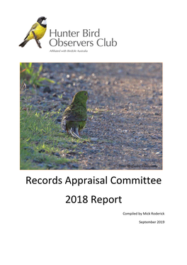 Records Appraisal Committee 2018 Report