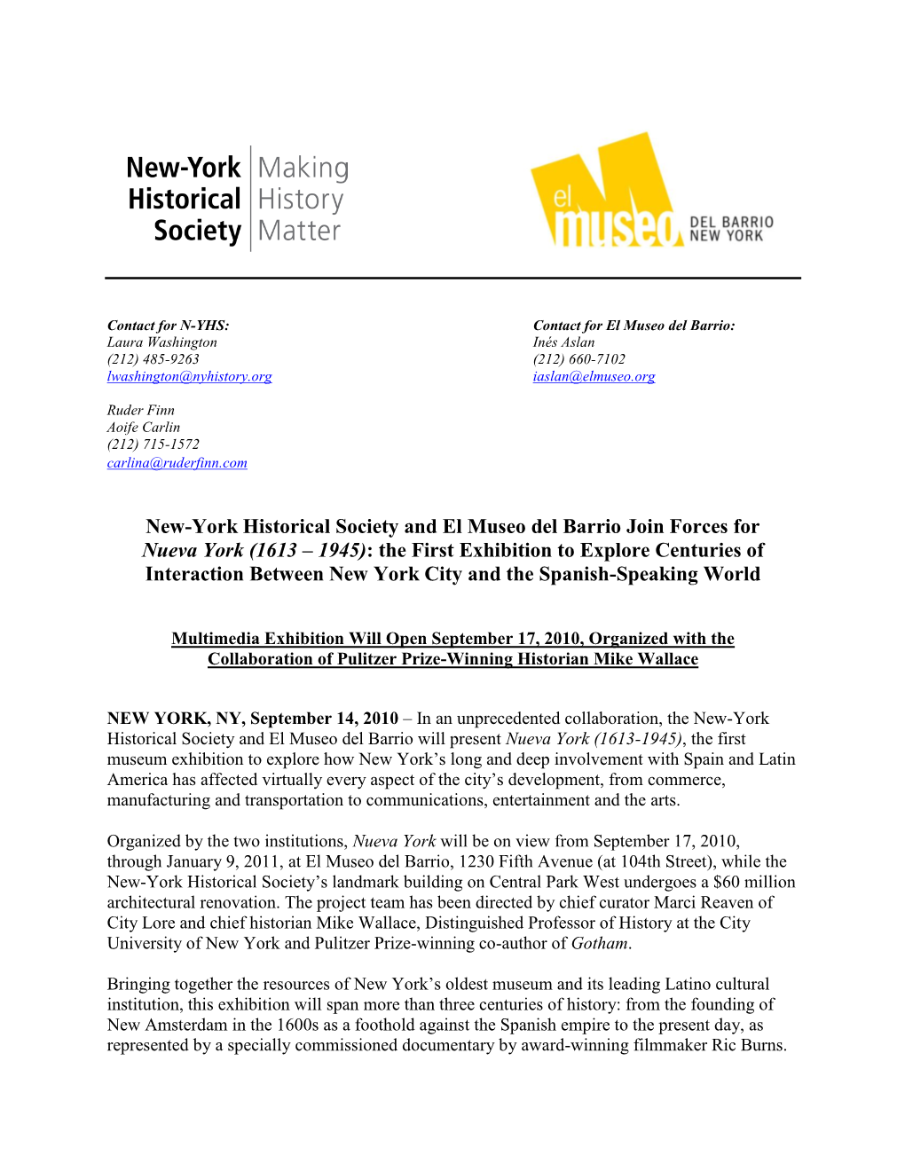 Nueva York (1613 – 1945): the First Exhibition to Explore Centuries of Interaction Between New York City and the Spanish-Speaking World