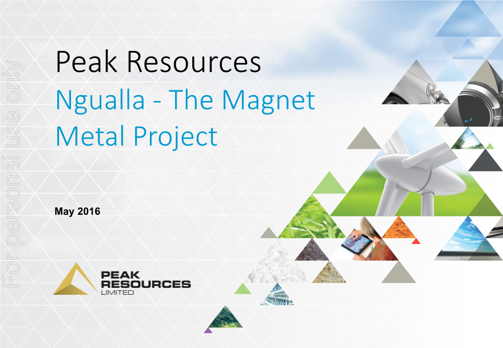 Peak Resources Ngualla - the Magnet Metal Project