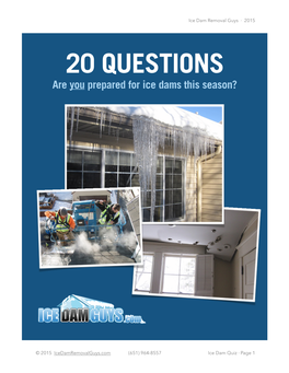 20 QUESTIONS Are You Prepared for Ice Dams This Season?