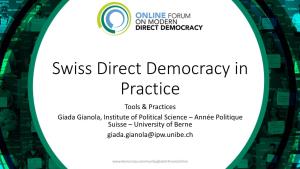 Swiss Direct Democracy in Practice