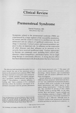 Clinical Review Premenstrual Syndrome