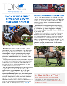 Magic Wand Retired After Foot Abscess Rules out Oz