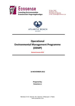Operational Environmental Management Programme (OEMP)