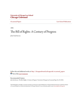 The Bill of Rights: a Century of Progress