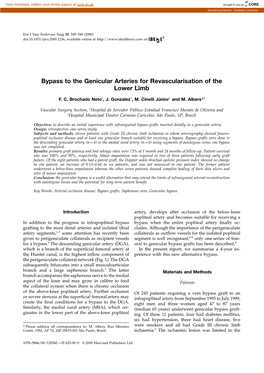 Bypass to the Genicular Arteries for Revascularisation of the Lower Limb