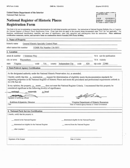 NPS Form 10 900 OMB No. 1024 0018