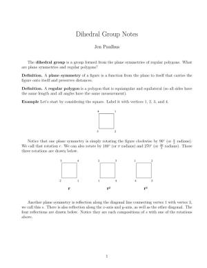 Dihedral Group Notes