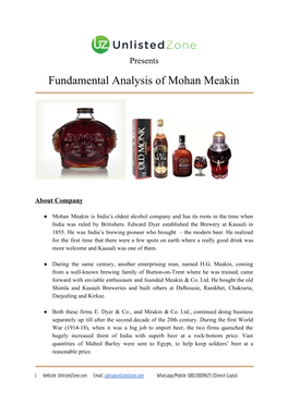 Fundamental Analysis of Mohan Meakin