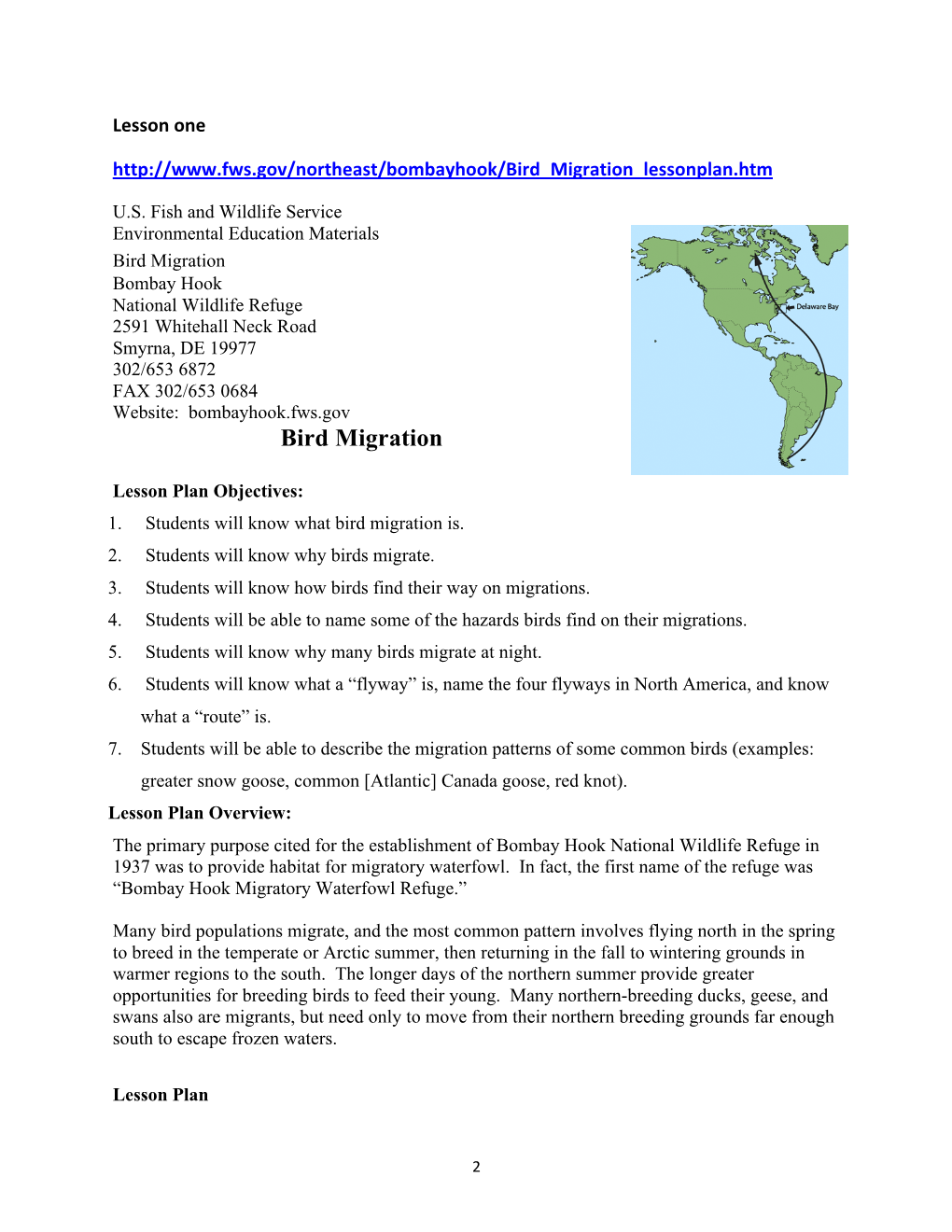 Bird Migration Lesson Plans for NIE Page Flying Colors 4 10 12