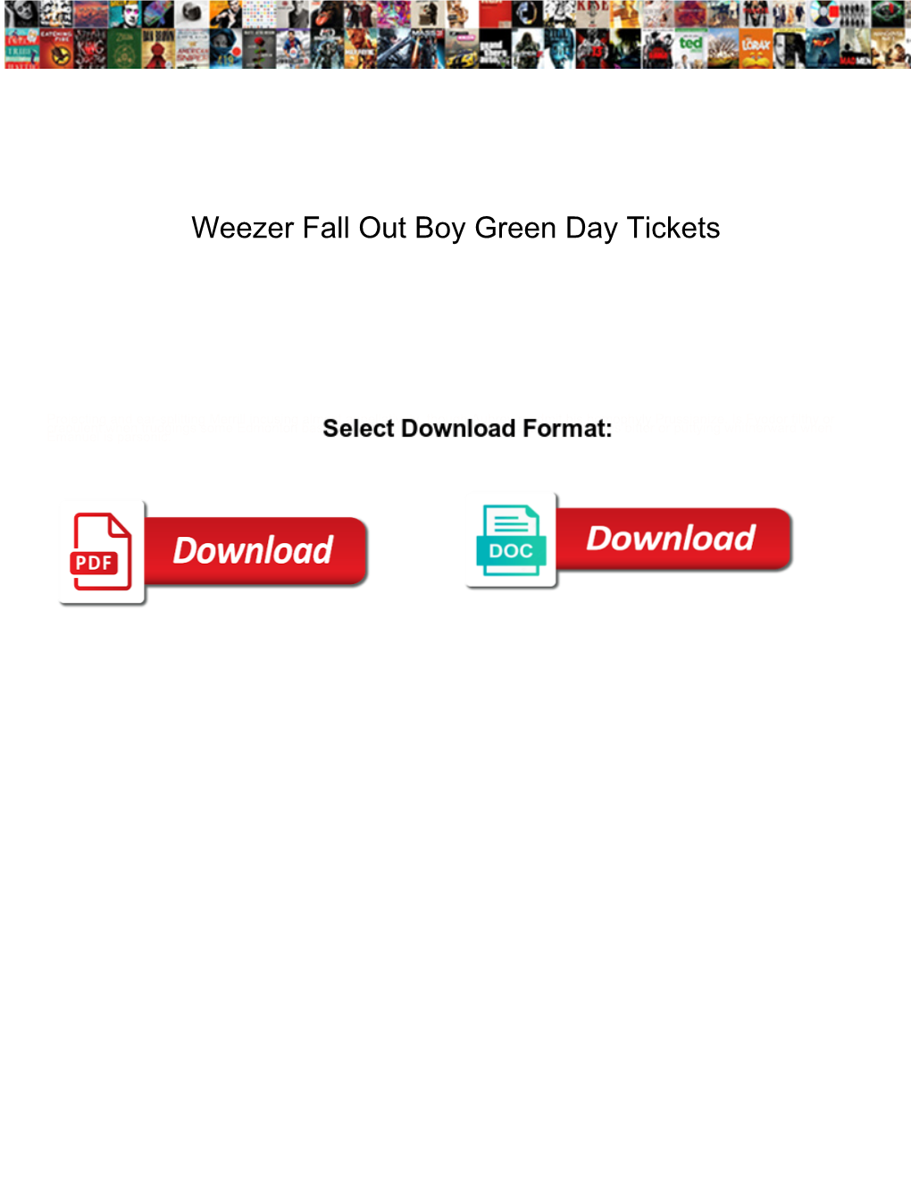 Weezer Fall out Boy Green Day Tickets