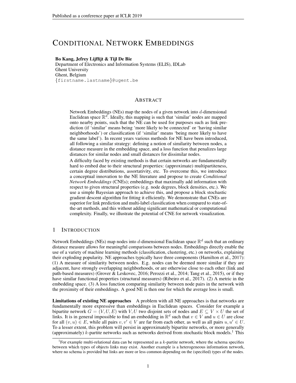 Conditional Network Embeddings