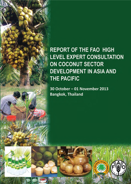 Report of the Fao High Level Expert Consultation on Coconut Sector Development in Asia and the Pacific Region