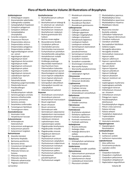 Flora of North America Volume 28 Illustrations of Bryophytes