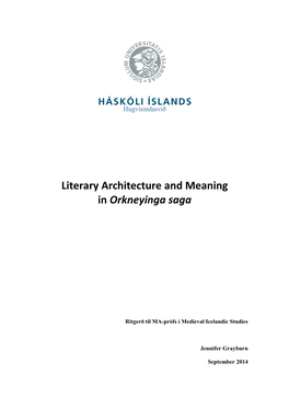 Literary Architecture and Meaning in Orkneyinga Saga
