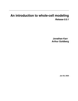 An Introduction to Whole-Cell Modeling Release 0.0.1