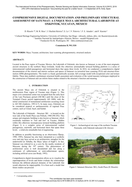 Comprehensive Digital Documentation and Preliminary Structural Assessment of Satunsat: a Unique Maya Architectural Labyrinth at Oxkintok, Yucatan, Mexico