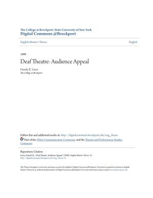 Deaf Theatre: Audience Appeal Pamela R
