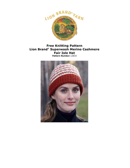 Free Knitting Pattern: Superwash Merino Cashmere Fair Isle