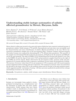 Understanding Stable Isotope Systematics of Salinity Affected