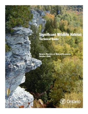 Significant Wildlife Habitat Technical Guide