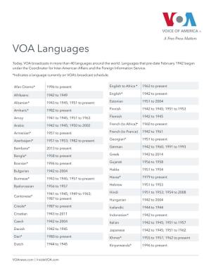 VOA Languages