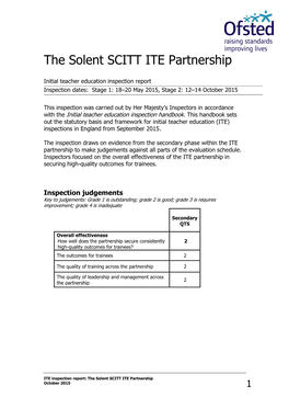 The Solent SCITT ITE Partnership