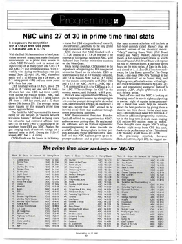 NBC Wins 27 of 30 in Prime Time Final Stats
