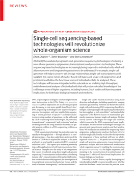 Single-Cell Sequencing-Based Technologies Will Revolutionize Whole-Organism Science