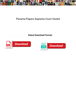 Panama Papers Supreme Court Verdict