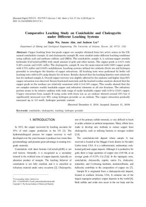Comparative Leaching Study on Conichalcite and Chalcopyrite