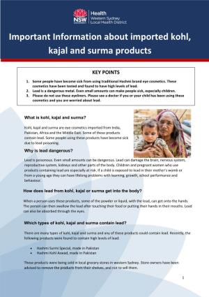 Important Information About Imported Kohl, Kajal and Surma Products