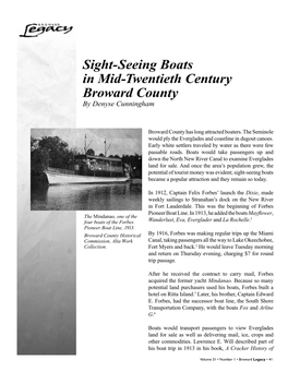 Sight-Seeing Boats in Mid-Twentieth Century Broward County by Denyse Cunningham