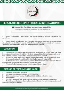 Eid Guidelines