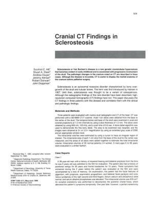 Cranial CT Findings in Sclerosteosis