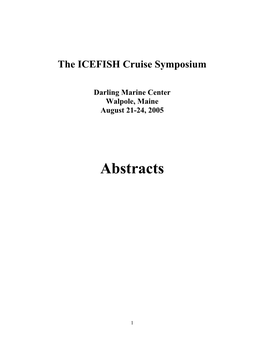 ICEFISH Symposium 2004 Abstracts