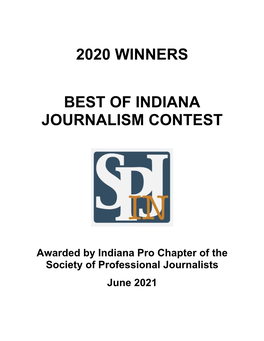 2020 Winners Best of Indiana Journalism Contest