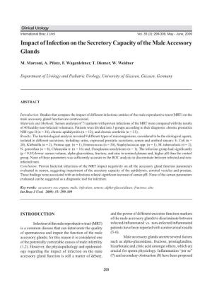 Impact of Infection on the Secretory Capacity of the Male Accessory Glands