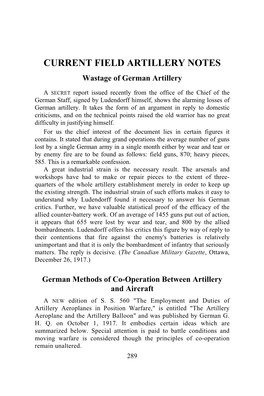 THE FIELD ARTILLERY JOURNAL General: (A) Full Use Must Be Made of Aerial Registration with a View to (I) Economy of Ammunition