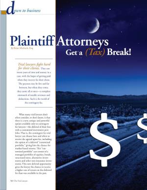 Plaintiff Attorneys Get a (Tax) Break